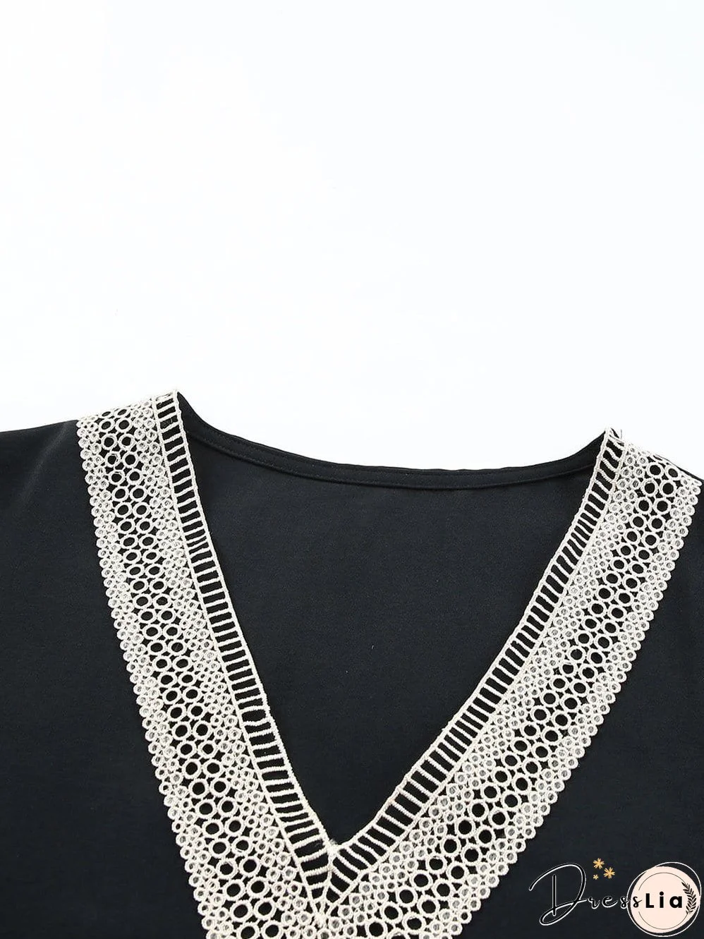 Office-Appropriate Lace Trim Blouse