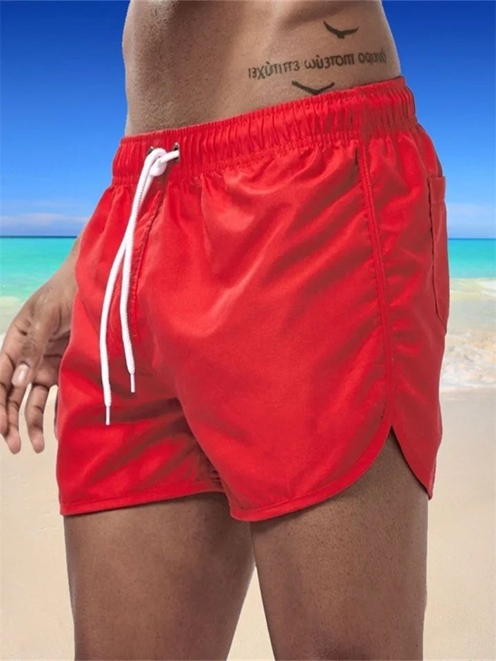 New Men's Fashion Beach Shorts Polyester Quick-drying Multi-color Sports Big Pants Outside Three-quarter Shorts | 168DEAL