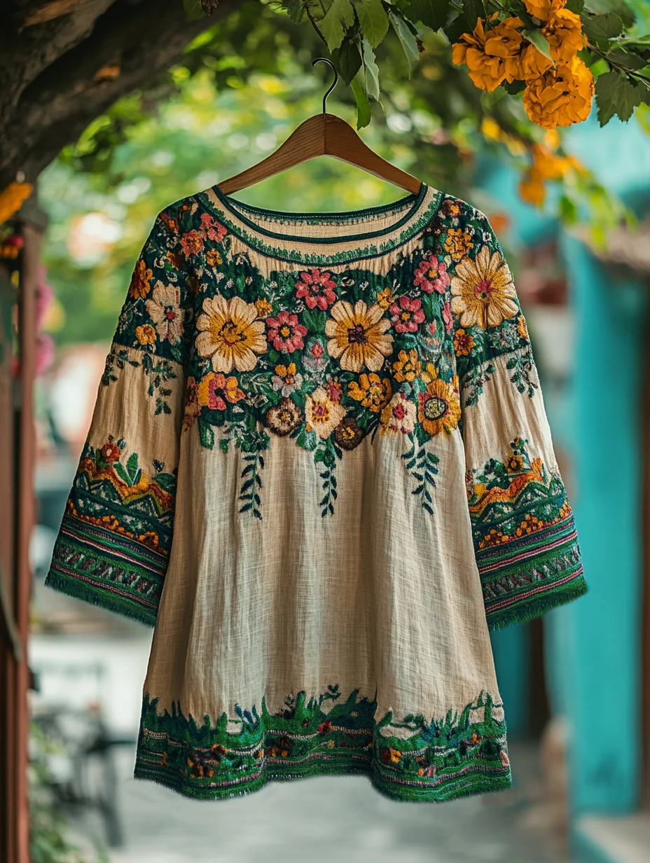 Women's Bohemian Vacation Floral Round Neck T-shirt