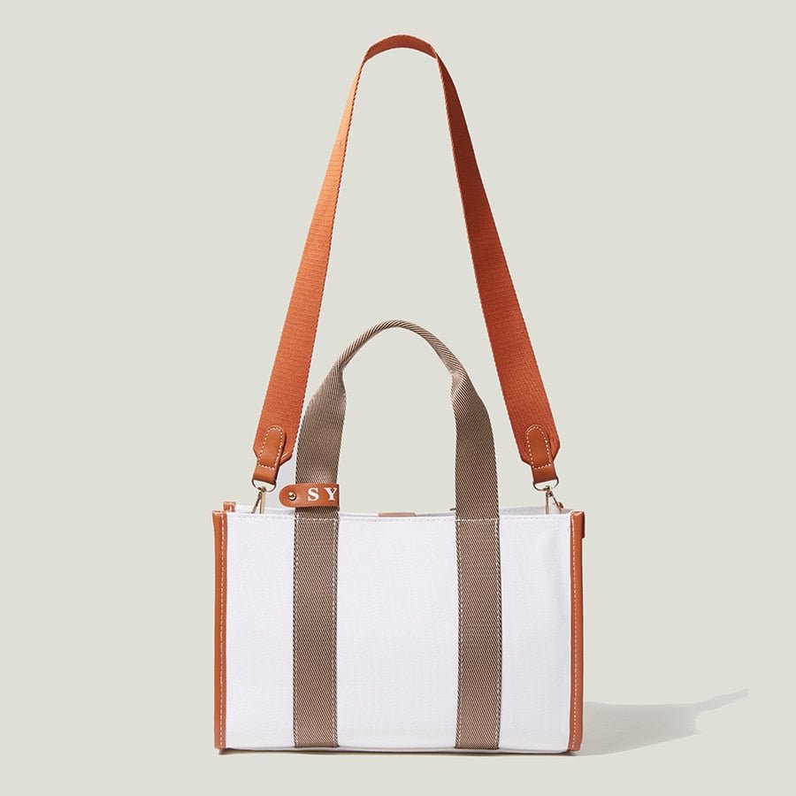 Casual Striped Canvas Large Tote Bag Designer Women Handbags Luxury Shoulder Crossbody Bags Big Shopper Purse Travel Sac Ol 2022