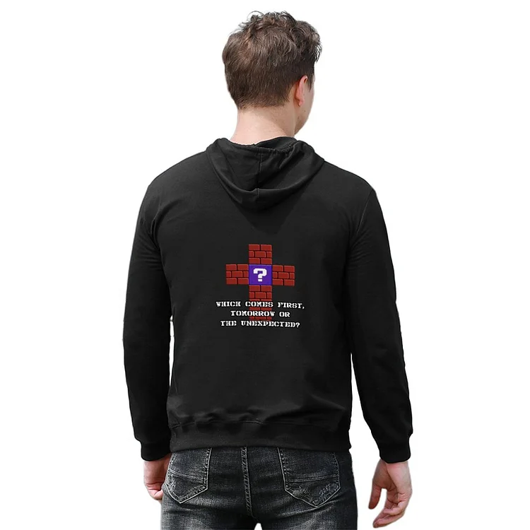 Men Hoodie Brick Wall The Cross Pixel Style  customized, personalized, gift