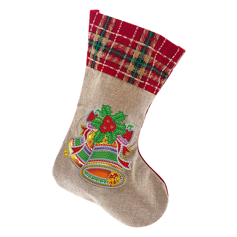 5D Diamond Painting Xmas Rhinestone Sock Embroidery Mosaic Gift Bag (SDW01)