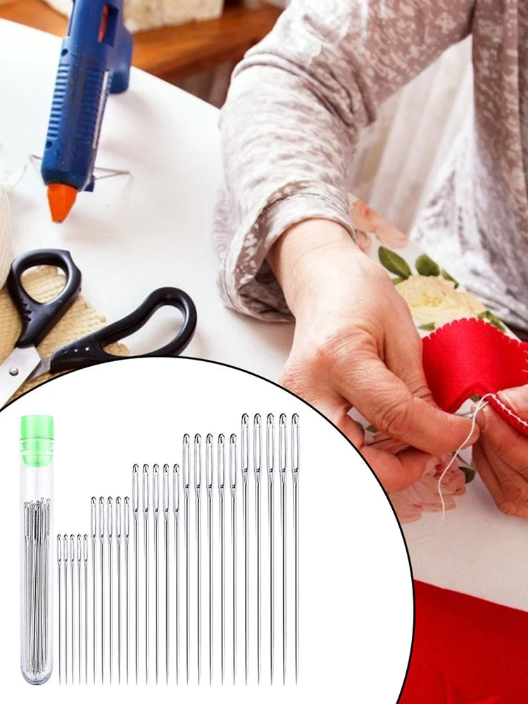 25pcs Household Crafts Sewing Needles Embroidery Stitching Big Eye Needle