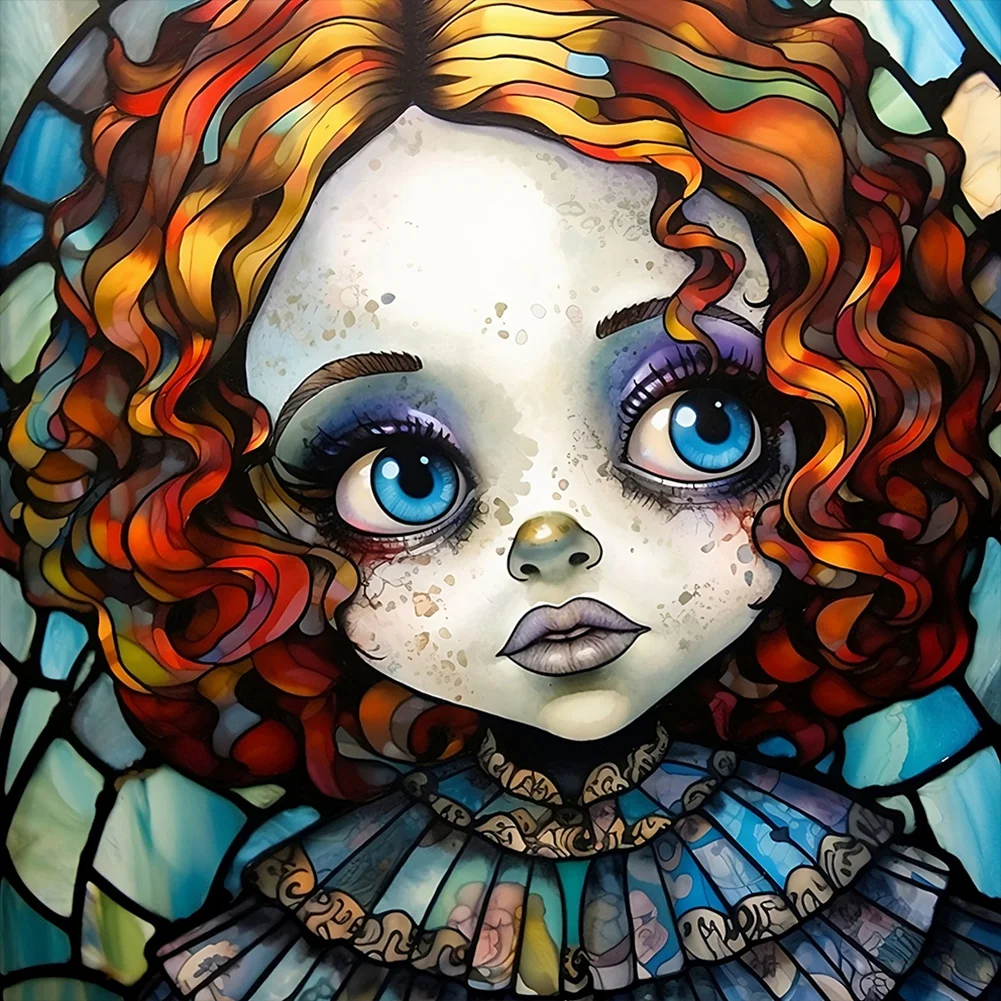 Full Round Diamond Painting - Halloween Scary Dolls(30*30cm)