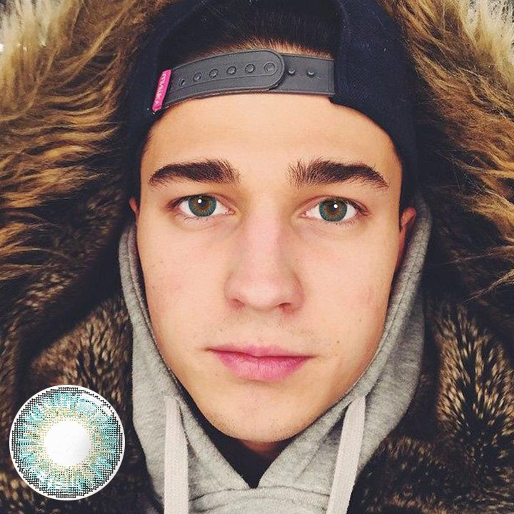 Men's 3 Tone Turquoise Colored Contacts