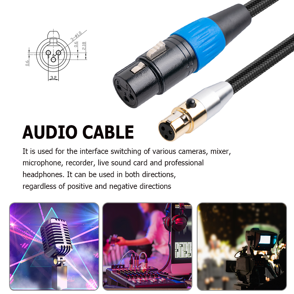 

3 Pin Converter Adapter Mini XLR Female to XLR Female Audio Cable Connector, 5m, 501 Original