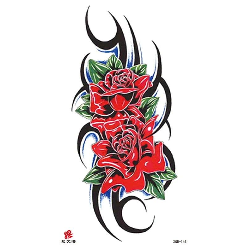 Animal Tiger dragonTemporary Tattoos Fox Wolf Eagle Fake Tatto Sticker Owl Flower Tatoo Body Armbands Men tatuajes temporales