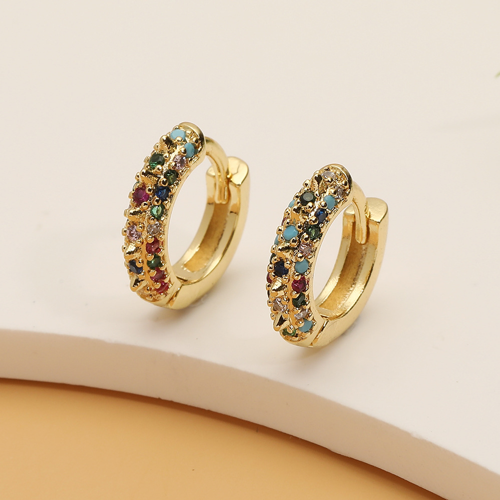 Vintage Colorful Rhinestone Annular Party Lady Earring | Oxredo Shop Ramadan Sale