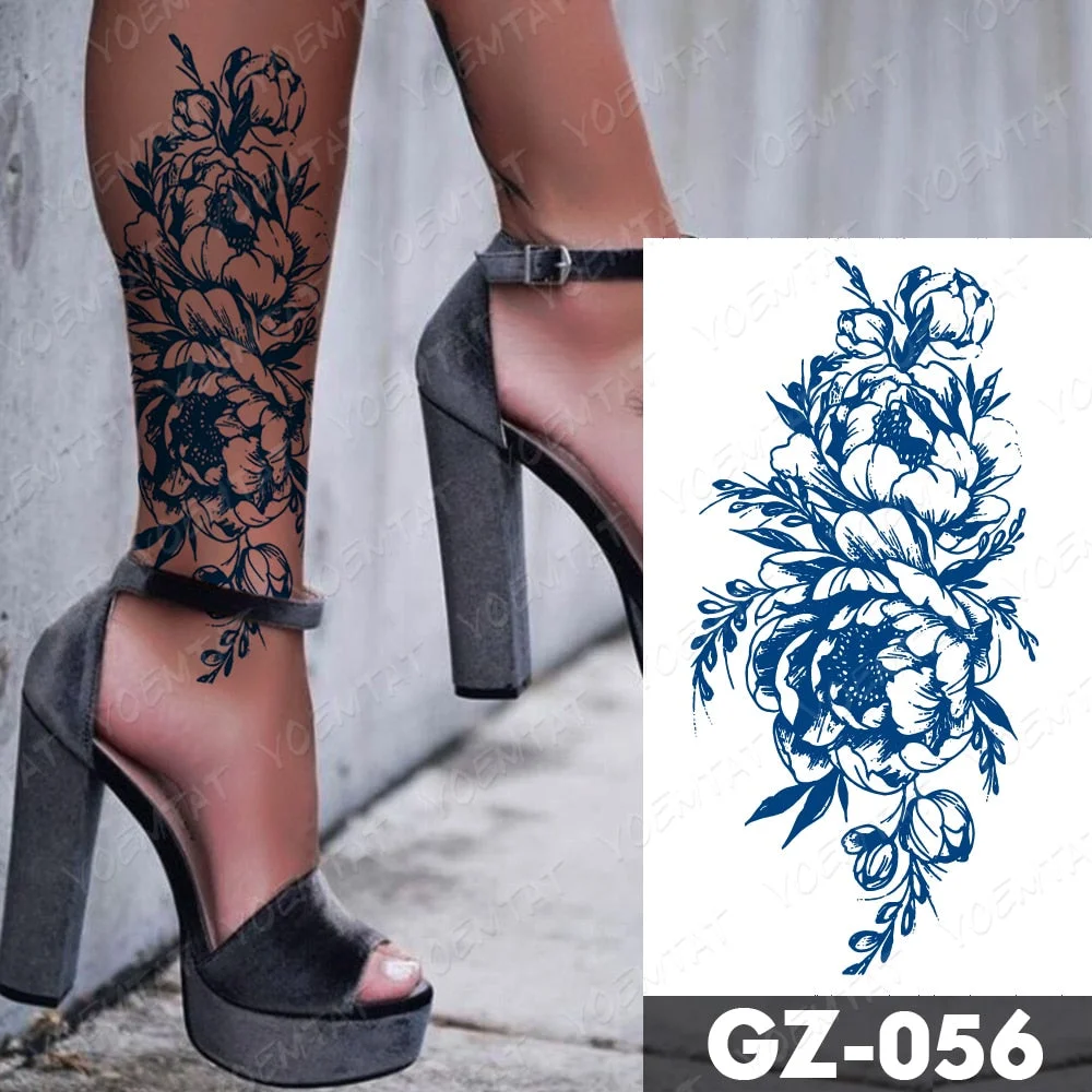 Juice Lasting Waterproof Temporary Tattoo Stickers Lotus Totem Flower Mandala Flash Tattoos Ink Fatima Hand Body Art Fake Tatto