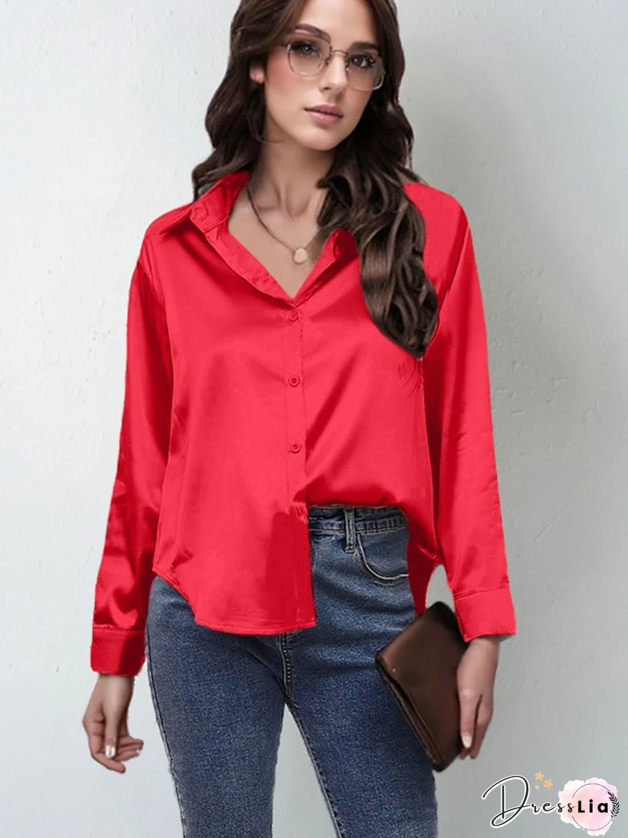 fashion women blouses shirts OL chiffon blouse long-sleeved womens tops and blouses solid female clothes 1016 40