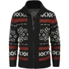 Men's Vintage Pattern Slim Fit Zipper Knitted Cardigan Sweater