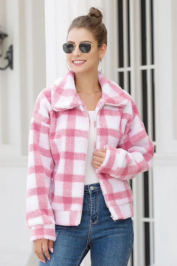 Fashion Lovely Plaid Thick Coat