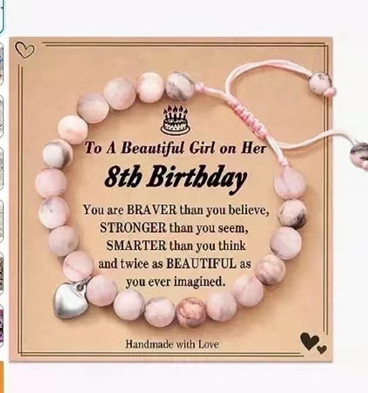 2 Pieces Retro Geometric Natural Stone Handmade Bracelets