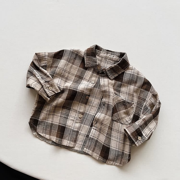 Toddler Boy Retro Plaid Polo Shirt