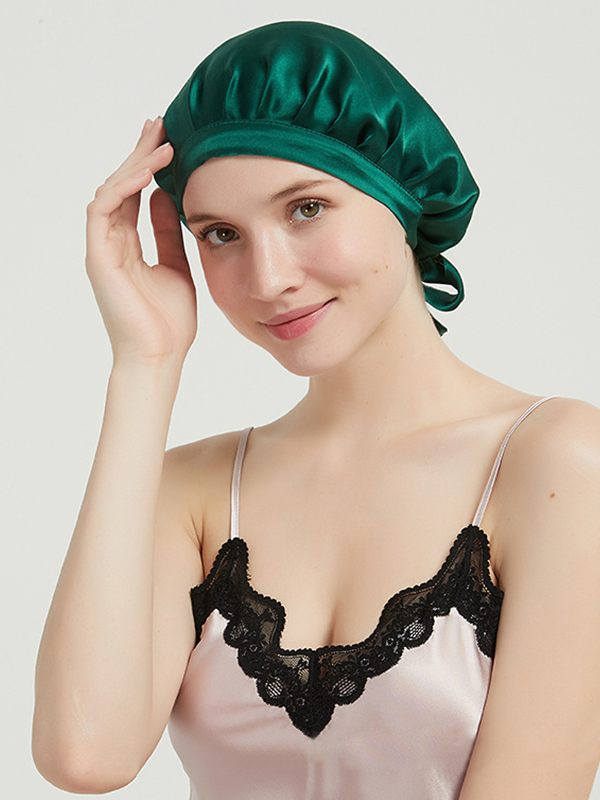 Silk Hair Cap For Sleeping Pleated Style