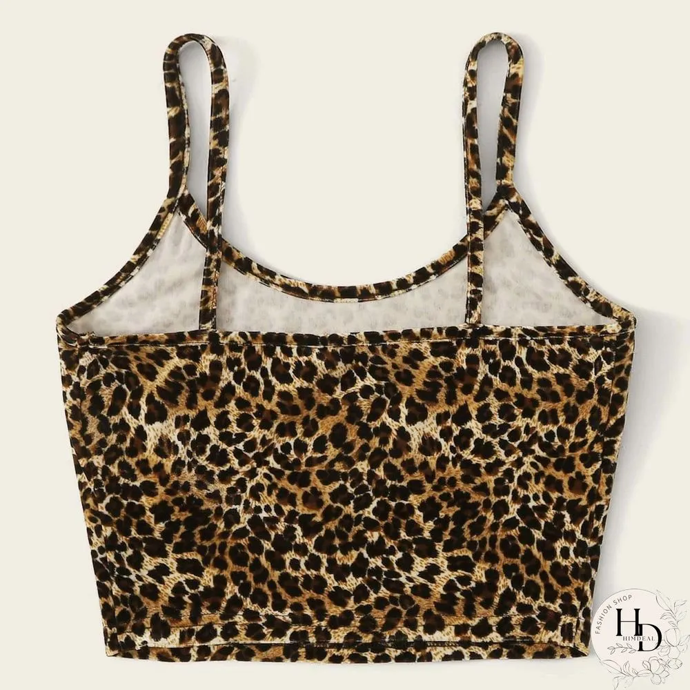 Leopard Women Thin Wild Camis Vest Tank Tops Female Summer Sexy Strap Basic Crop Slim