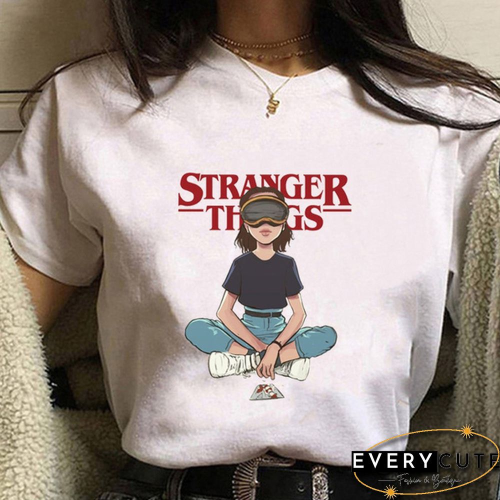 New Design Stranger Things T Shirt Women Tshirt Eleven Female Graphic Grunge T-Shirt Femme Tee Shirts Funny Clothing