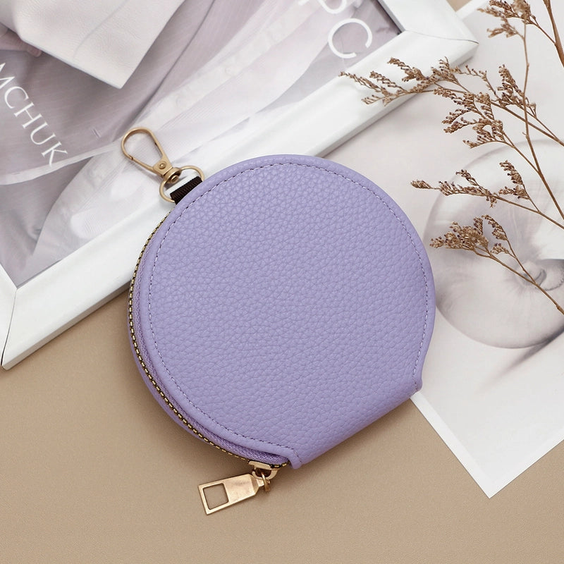 Women’s Solid Color Pu Leather Side Zipper Coin Purses