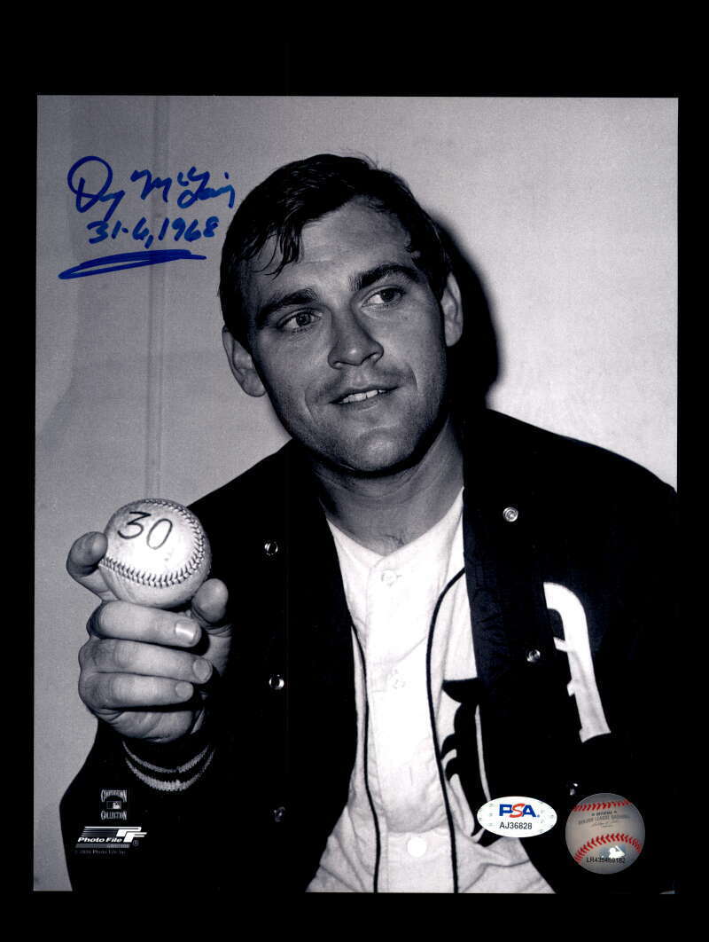 Denny McClain PSA DNA Coa Signed 8x10 31-6 1968 Photo Poster painting Autograph