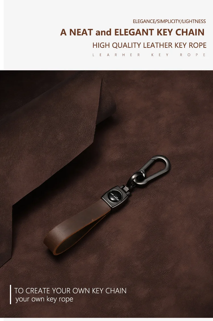 🔥Hot sale🔥Exclusive logo🔥Car anti-lost genuine leather alloy keychain