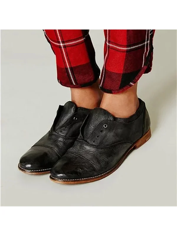Fashion leather flat shoes