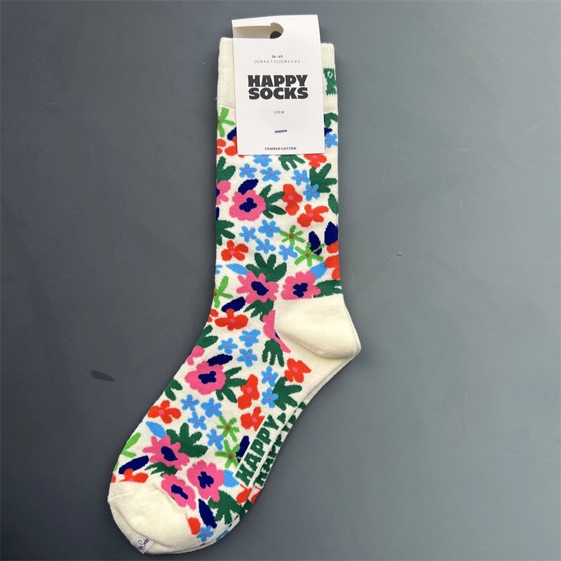 Women’s Vacation Minimalist Polka Dots Cotton Crew Socks A Pair