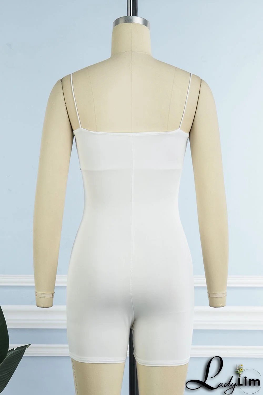 Black Sexy Casual Sportswear Solid Backless Spaghetti Strap Skinny Romper