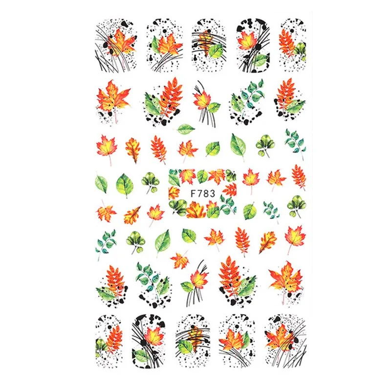 Churchf 1pcs Autumn Winter Nail Sticker Robin Snow Flower New Year Halloween Christmas 3D Decals Nail Art Design Decor Accessories-Nail Inspo