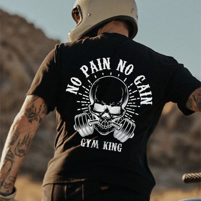 GMY KING No Pain No Gain SKULL PRINT T-SHIRT