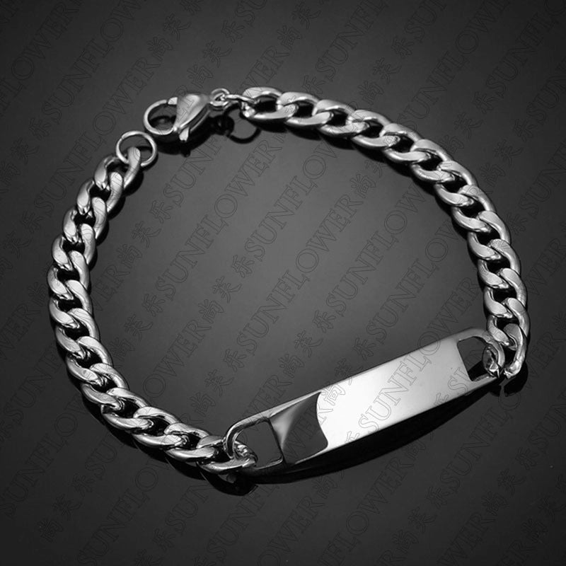 Minimalist Solid Color Stainless Steel Plating Men’s Bracelets