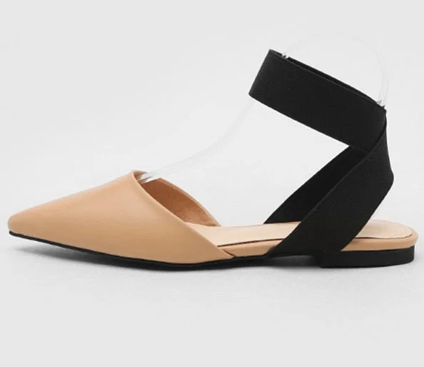 Sandals female flat bottom 2019 new toe cross strap Elastic band fairy wind wild point Summer women's sandals