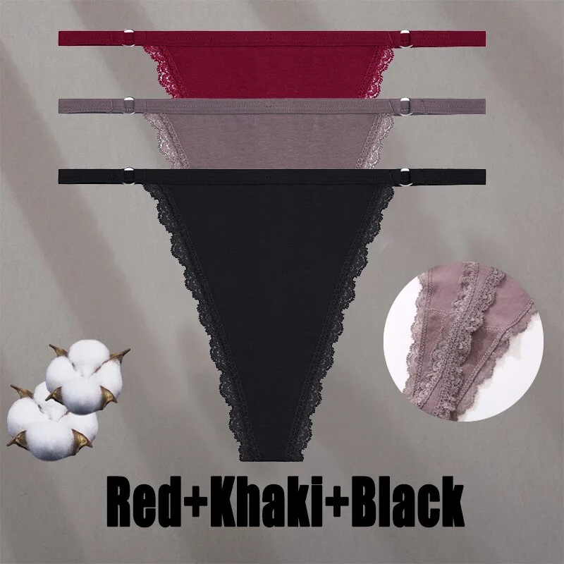 Billionm Sexy Lace Panties for Women Cotton Underwear Thong With Hollow Out Hook G-String Female Breathable Intimates Lingerie