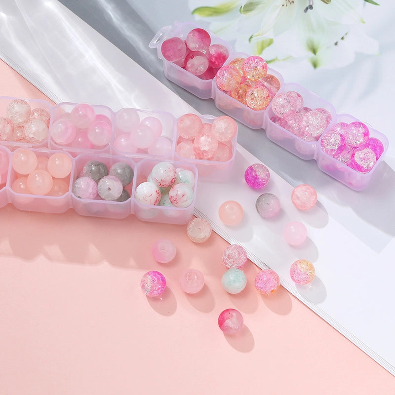 50 PCS/Package Diameter 10mm Diameter 4mm Diameter 8mm Glass Solid Color Jewelry Accessories