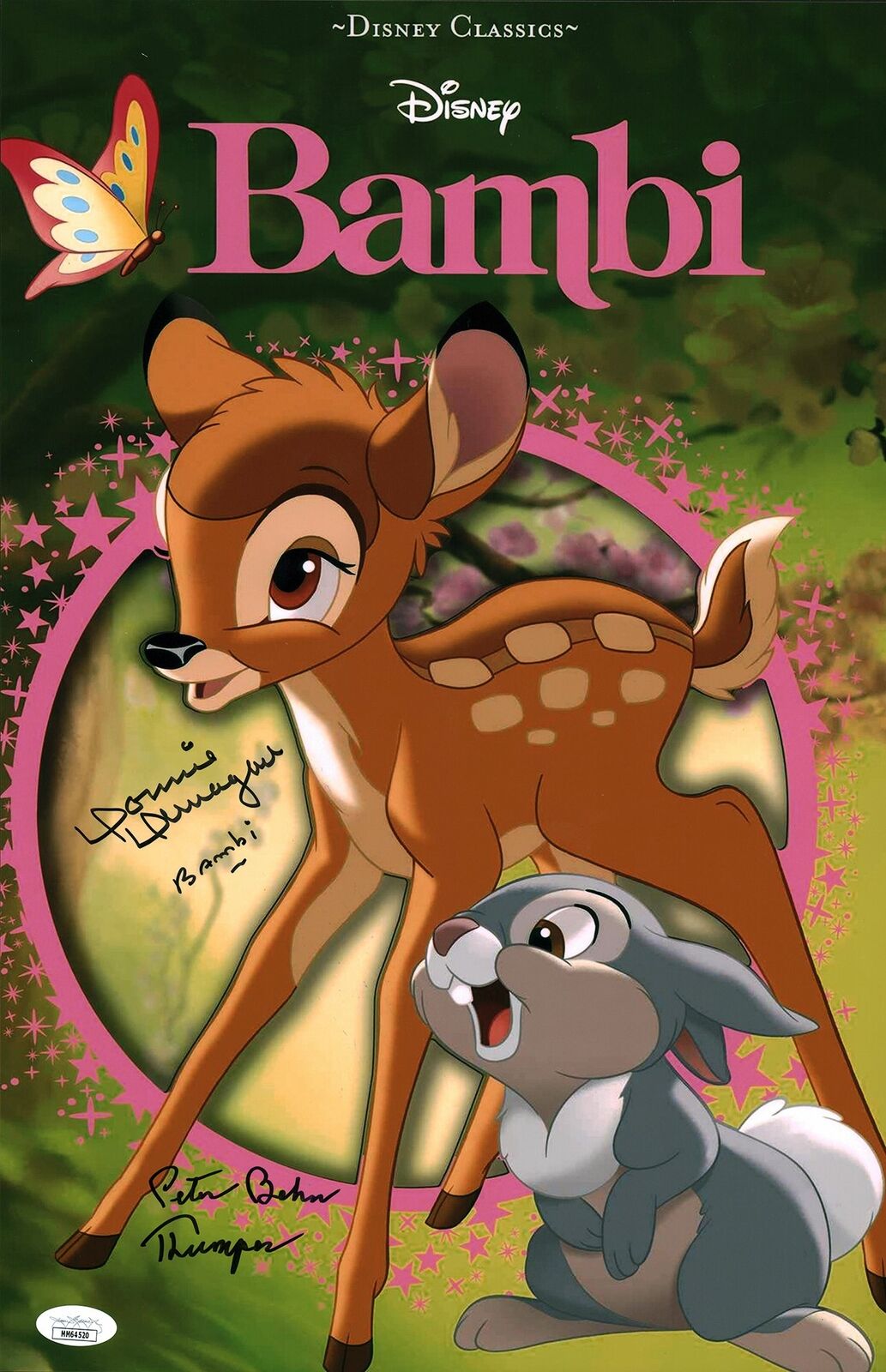 Bambi Thumper 11x17 Photo Poster painting Poster Signed Autograph Dunagan Behn JSA Certified COA