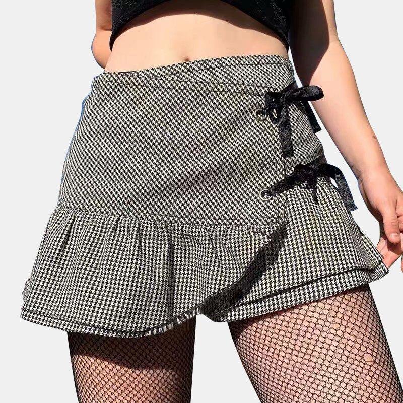Retro Printed Bow Skirt