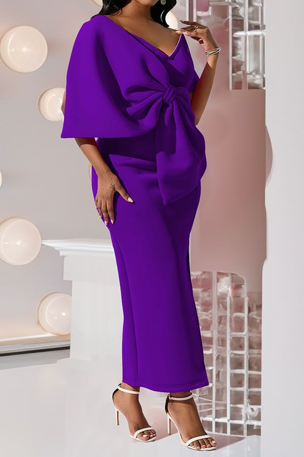 Leonie U-Neckline Split Midi Dress Rose main image 0