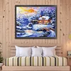 Winter Snow Hut - 11CT Stamped Cross Stitch 60*50cm/23.62*19.69in