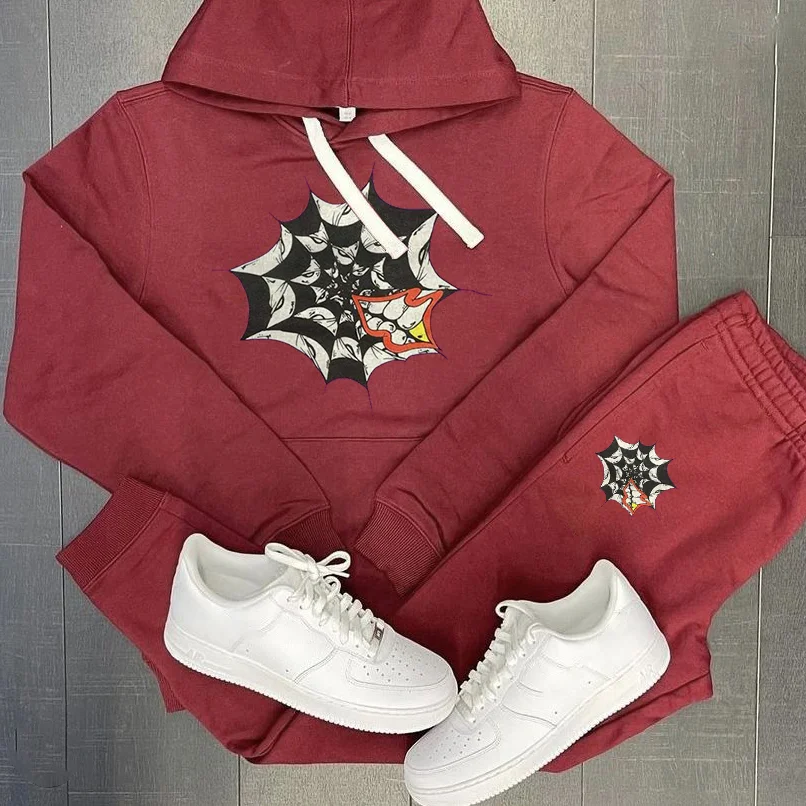 Fashion casual loose long sleeve hoodie tracksuit