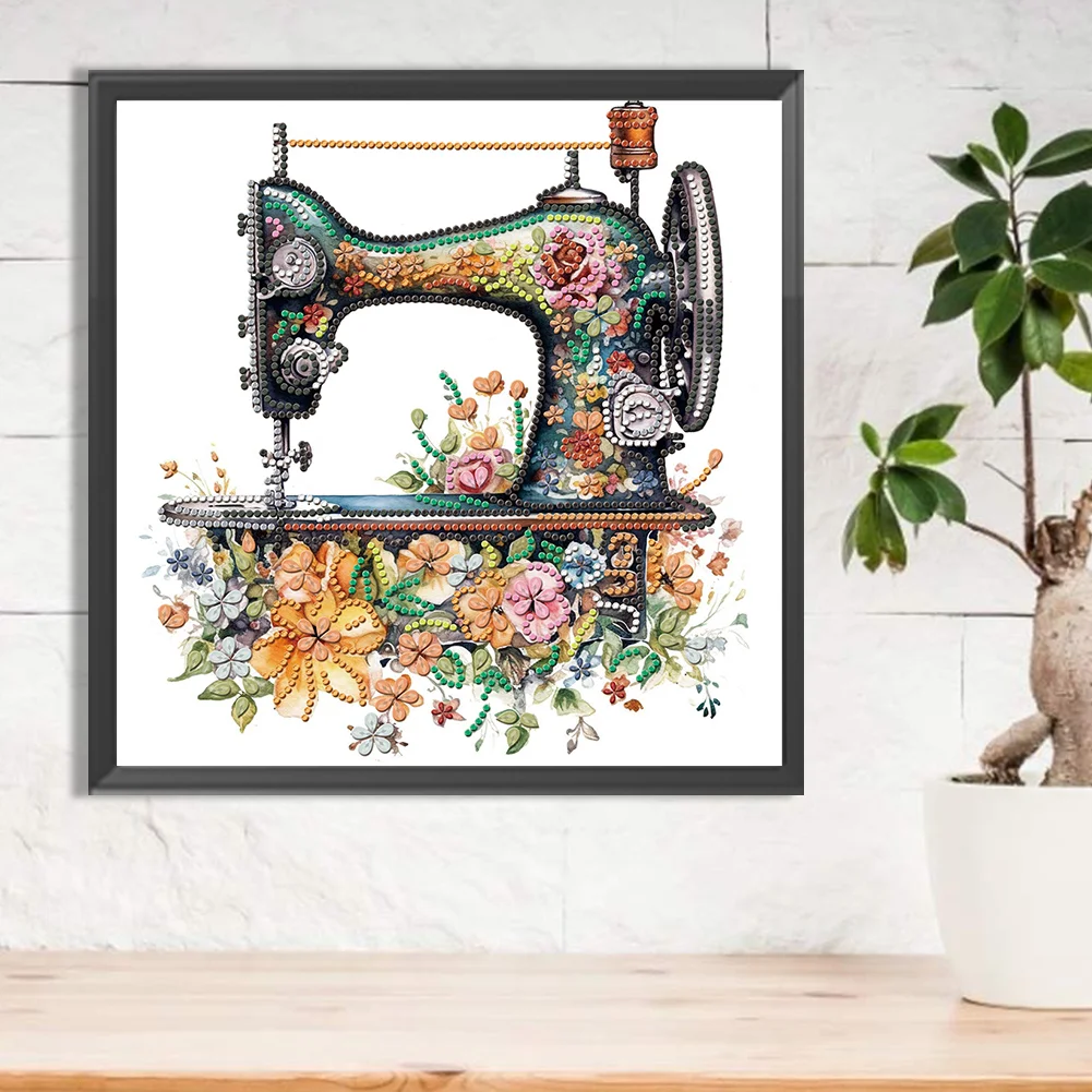 Diamond Painting - Partial Special Shaped Drill - Sewing Machine(Canvas|30*30cm)
