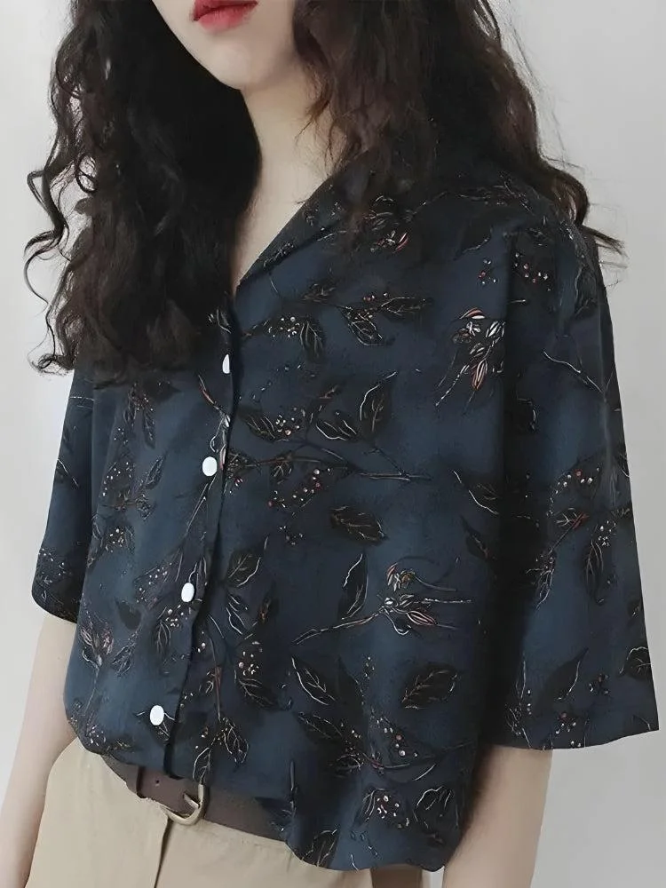 Brownm Leaf Designed Shirt