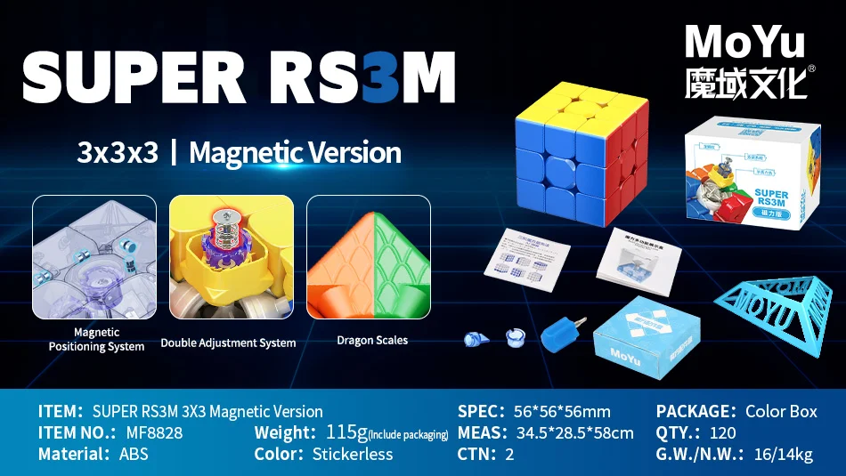 Moyu RS3M Super (BallCore) 3x3 Cube – Upgraded Cubes