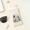 Kit de peinture en diamant pour chat PU &Eacute;tui &agrave; lunettes de soleil kit de peinture en diamant sac &agrave; lunettes pour femmes d&eacute;butantes adultes