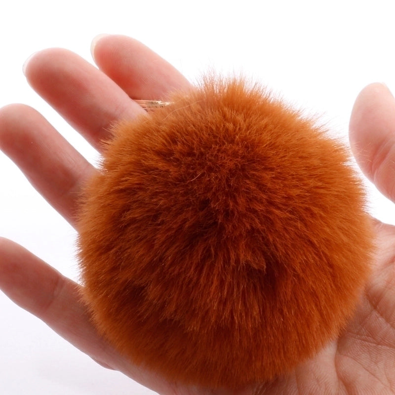 Fashion 7cm Imitation Rex Rabbit Fur Small Ball Keychain