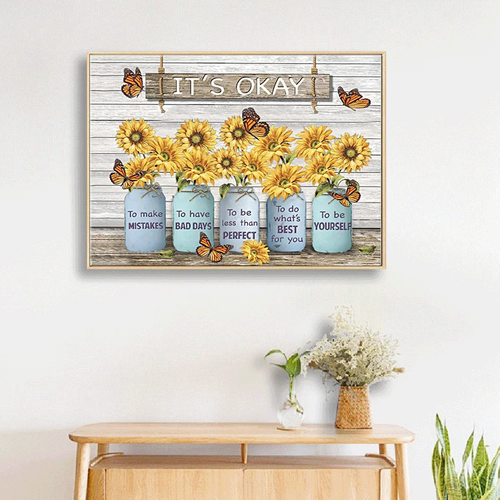 11ct Counted Cross Stitch - Sunflower Vase(50*60cm)