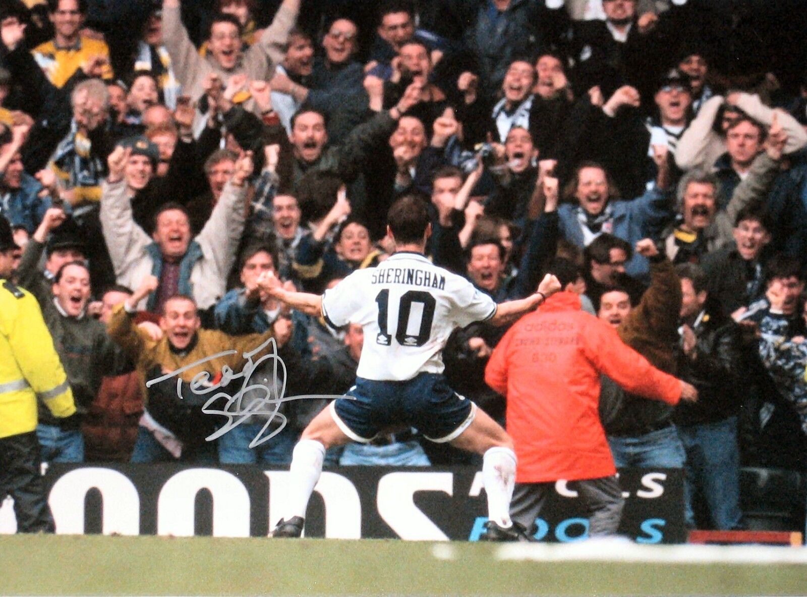 TEDDY SHERINGHAM SIGNED TOTTENHAM SPURS 16X12 FOOTBALL Photo Poster painting SEE PROOF COA