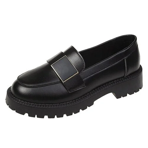 2021 Women Fashion Pumps Ladies Office Low Square Heels Female Slip On Loafers Female Spring Autumn Shoes Women's Footwear