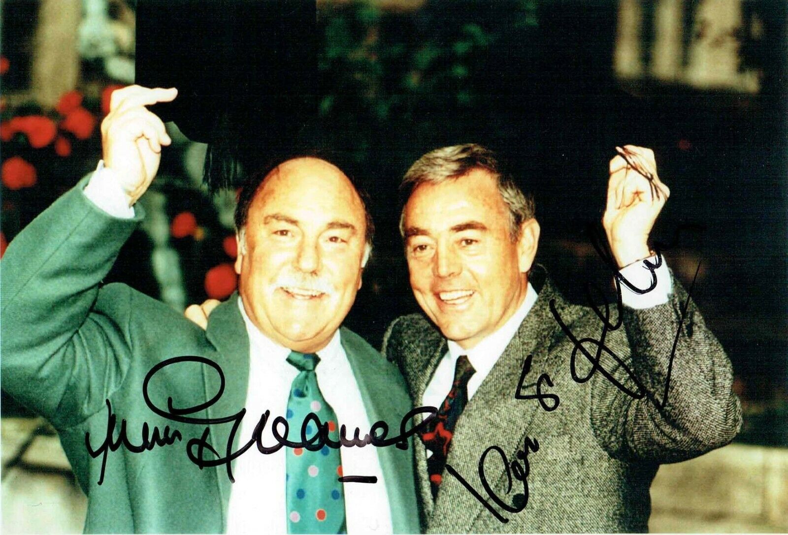 Jimmy GREAVES & Ian St John Saint & Greavsie Signed Autograph Photo Poster painting AFTAL COA