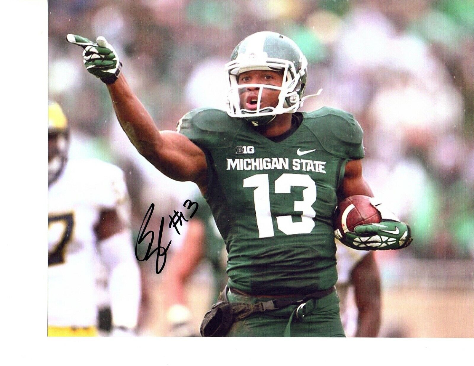 Bennie Fowler auto signed football Photo Poster painting Michigan State MSU Spartans 2013 Champs