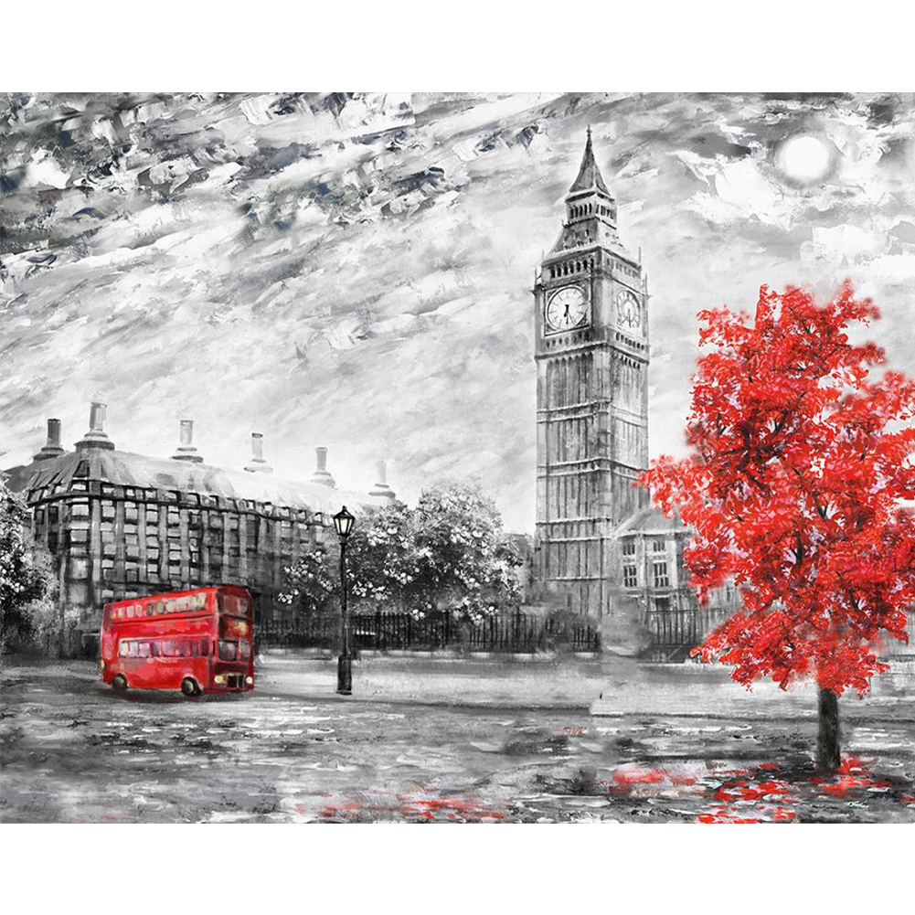 

English Street - 11CT Stamped Cross Stitch - 40*50CM, 501 Original