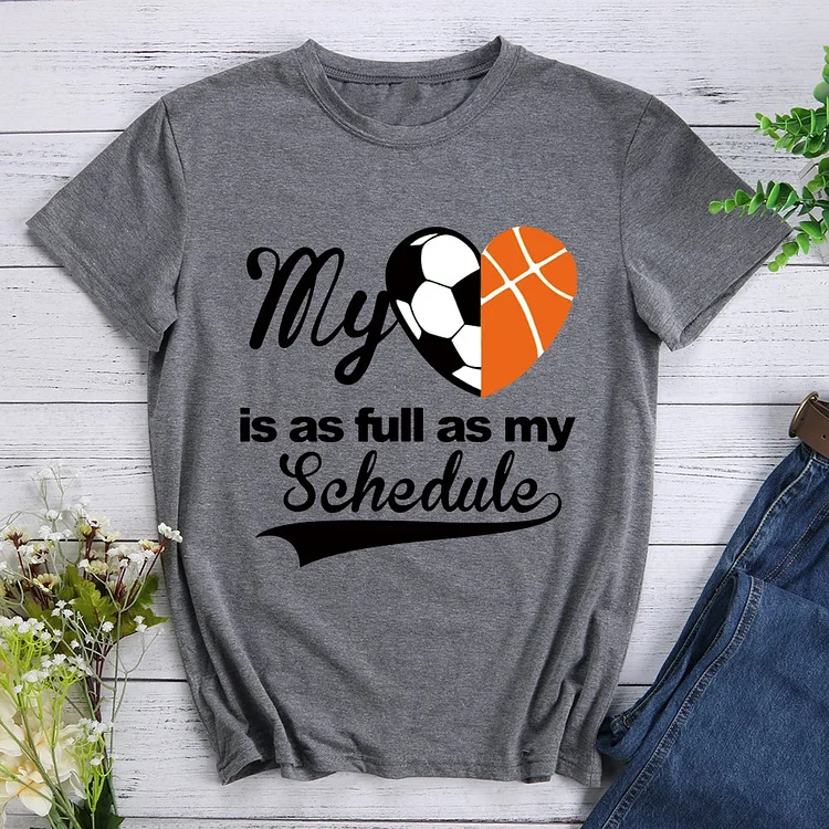 My Heart is Full Soccer And Basketball T-shirt Tee -011223-Annaletters